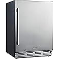 Kalamera 24 inch Stainless Steel Beverage Refrigerator, Under Counter Beverage Cooler for 154 Cans with 32-41℉ Temperature Ra