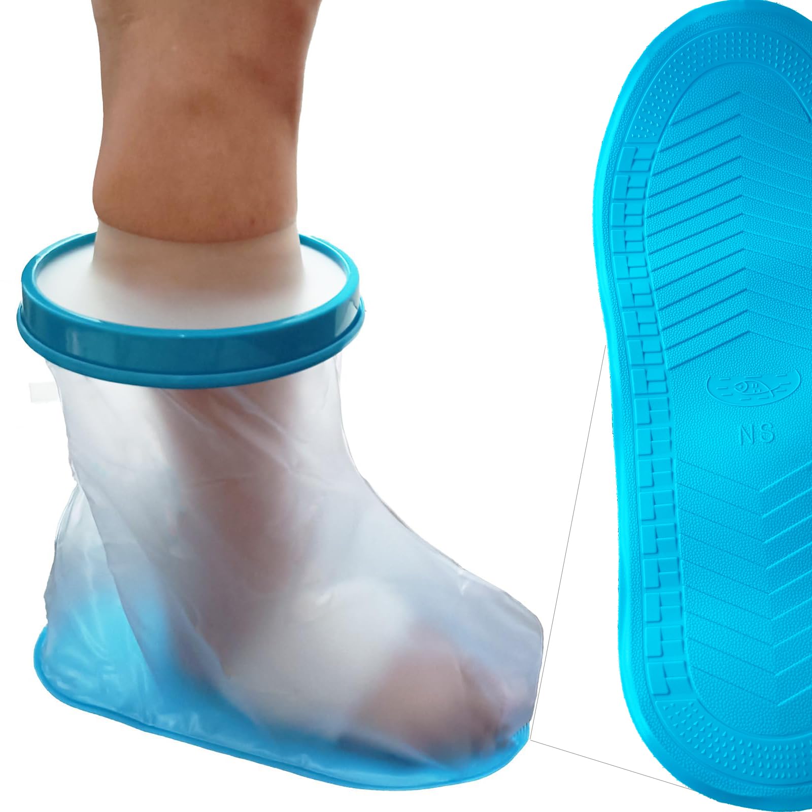 Photo 1 of Tideshake - Non-Slip Waterproof Foot Cast Cover for Showering, Reusable Adult Foot Cast Protector, Cast Covers for Shower, Watertight Cast Bag for Surgery Ankle, Burns