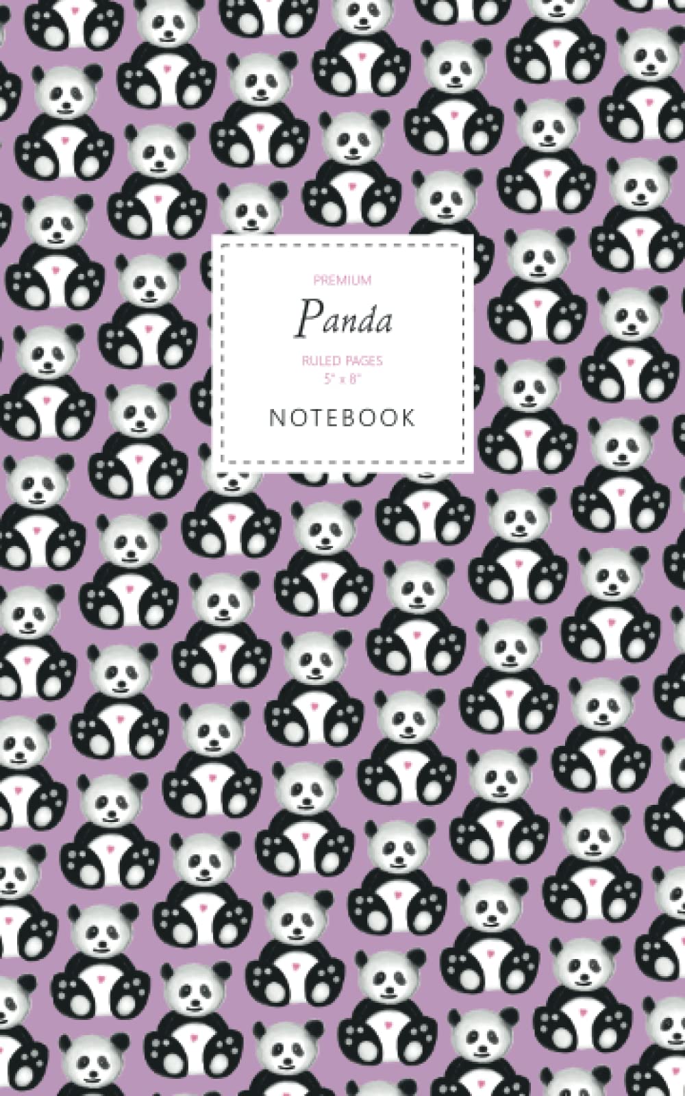 Panda Notebook - Ruled Pages - 5x8 - Premium: (Pink Edition) Fun notebook 96 ruled/lined pages (5x8 inches / 12.7x20.3cm / Junior Legal Pad / Nearly A5)