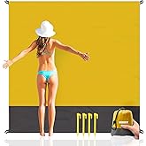 Beach Blanket Sandproof Waterproof, Beach Essentials Extra Large Beach Mat, 79" X 55" Oversized Durable Outdoor Picnic Mat Storage Bag for 1-4 Adults, Beach Accessories for Travel, Camping, Hiking
