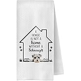 OVAcational Schnauzer Dog Kitchen Towels, Schnauzer Gifts for Women Men Decorative Hand Towels for Bathroom, Gifts for Dog Lovers Owners Dish Tea Towel for Kitchen, 16x24 Inch