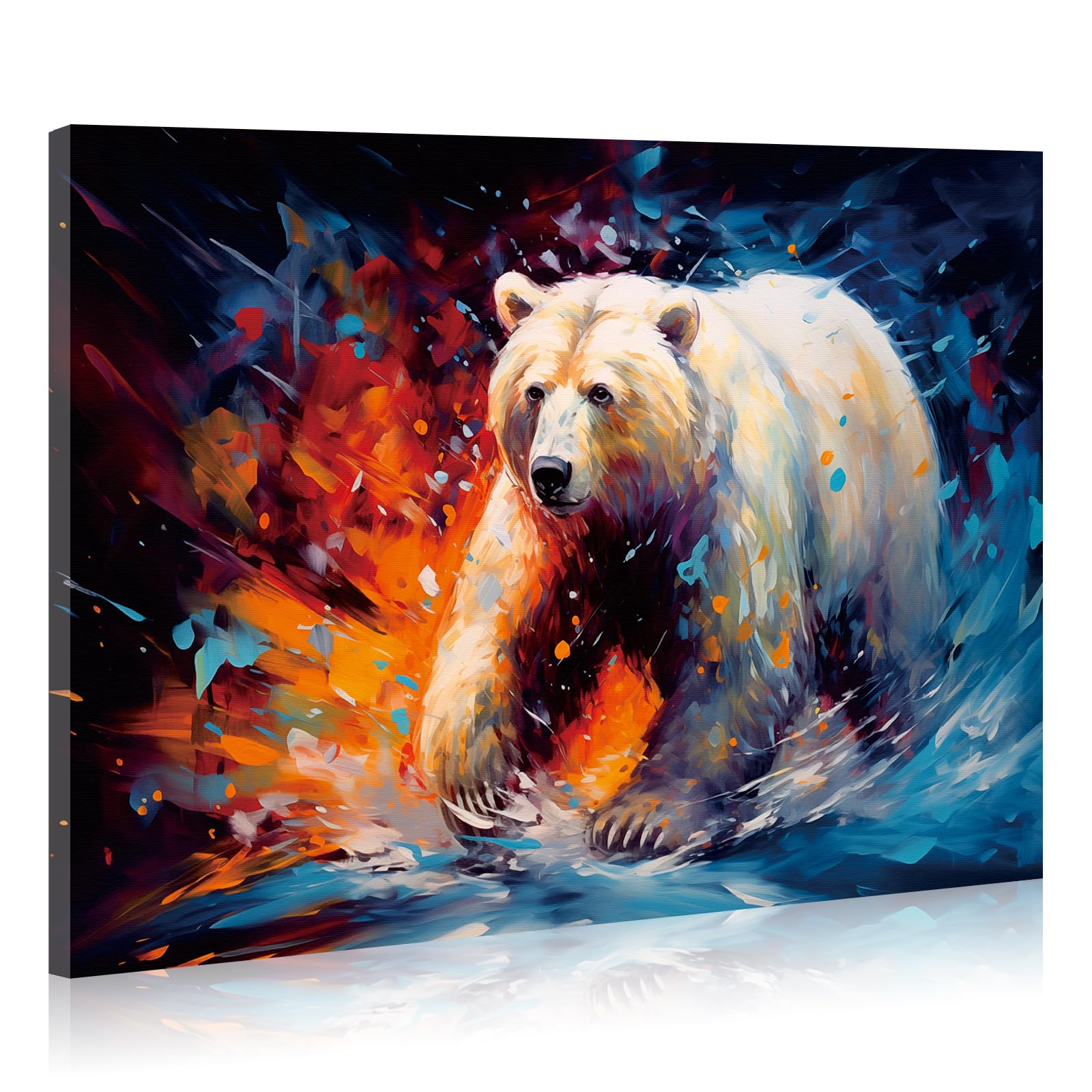 JBER Canvas Painting Wall Art Poster, home decor, suitable for bathroom decor, space personalized decoration,60cm x 40cm (Polar bear)