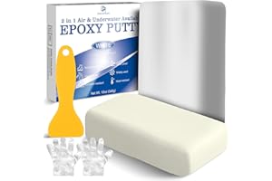 DECORROM Epoxy Putty - 12oz 2 Part Strong Formula, Ceramic Repair for Cracks, Filling & Epoxy Sculpt - for Metal, Concrete, Plastic, Ceramics - Fast, Durable Concrete Crack Repair & Plumbers Putty (White)