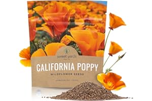 SWEET YARDS California Orange Poppy Wildflower Seeds - Bulk 1 Ounce Packet - Over 20,000 Native Seeds - California State Flower!
