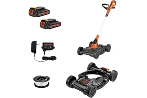 BLACK+DECKER Cordless Lawn Mower, String Trimmer, Edger, 3-in-1 (MTC220)