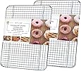 Oven-Safe, Dishwasher-Safe 100% Stainless Steel Cooling and Baking Rack Set - Small Quarter Sheet Pan Cooling Racks - Wire Racks for Oven Cooking - Food-Safe, Heavy Duty - 8.5 x 12-inch - Set of 2