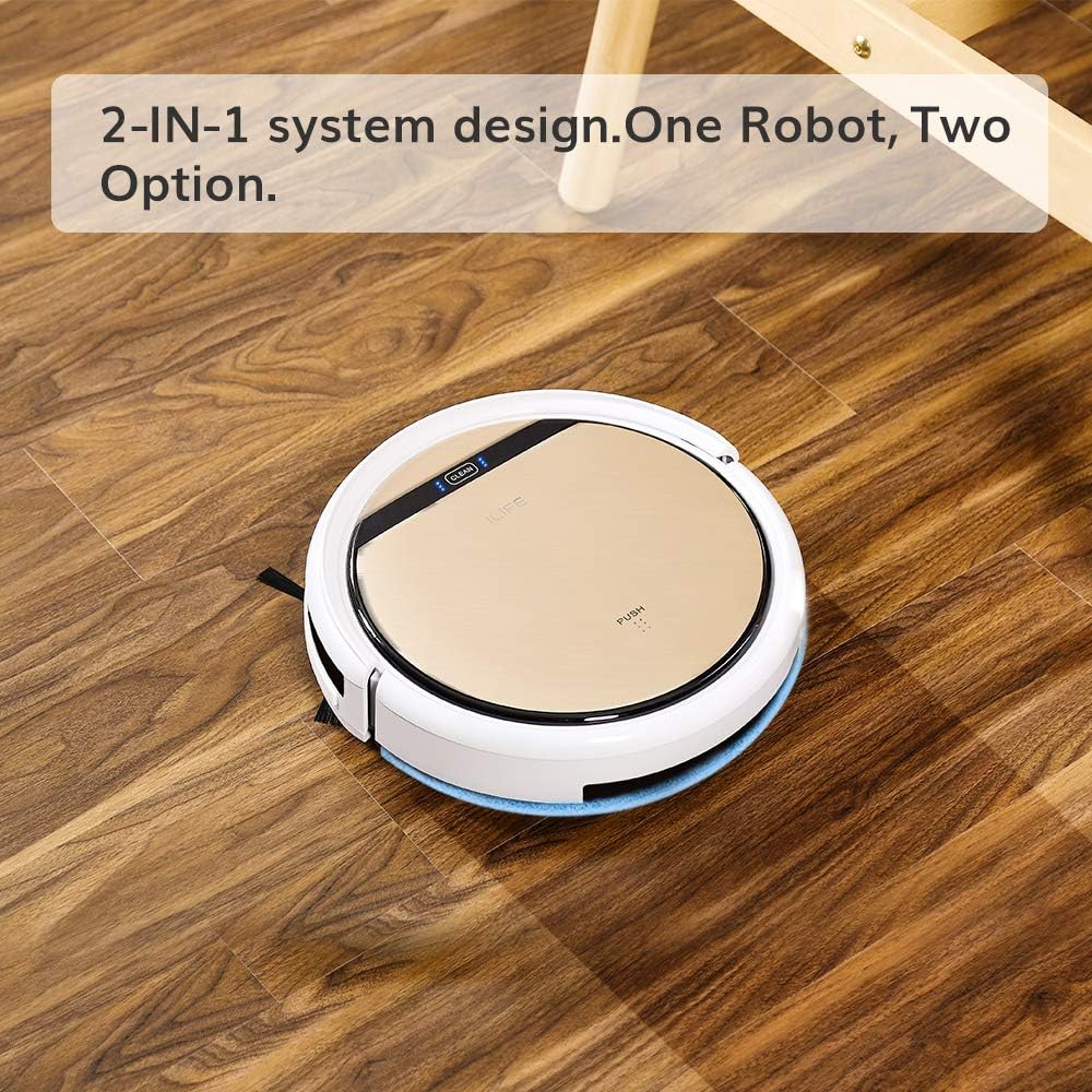 ILIFE V5s Pro, 2-in-1 Mopping,Robot Vacuum, Slim, Automatic Self-Charging Robotic Vacuum, Daily Schedule, Ideal for Pet Hair, Hard Floor and Low Pile Carpet.: Home & Kitchen