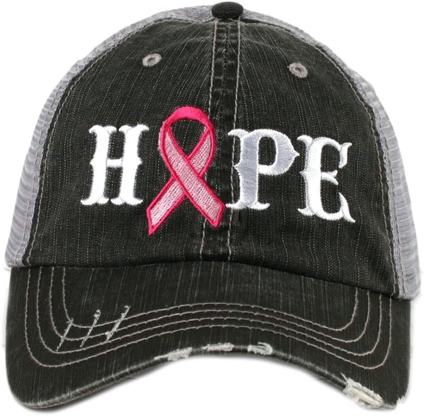 KATYDID Hope Pink Ribbon Breast Cancer Awareness Women's Trucker Hat Cap