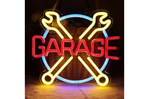 YUELANGDOU Neon Garage Sign, Store Car Garage LED Sign, Personalized Garage Light LED Car Signs for Wall Decor,Custom Neon Signs for Man Cave Auto Room Repair Shop Workshop Gaming Room Party Birthday Gift（10.6in