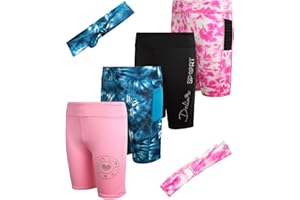dELiA*s Girls' Active Shorts - 4 Pack Bike Shorts with Headband