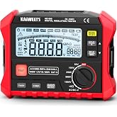 KAIWEETS Megohmmeter Insulation Tester 3M&Omega;-100G&Omega; 1000V DAR/PI Pro Ohm Meter | 5 Range AC/DC Volt Test, with Case, Pass/Fall, Threshold Comparison, Large Backlit LCD, Data Hold, for Motor Solar HVAC