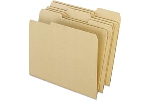 Pendaflex EarthWise 100% Recycled File Folders, 1/3 Cut, Top Tab, Letter Size, Natural, 100 per Box (04342)
