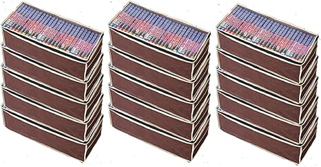 Amazon パッと見えるコミック収納袋5枚組 3セット たっぷり約450冊収納可能 ワイドサイズ漫画約300冊 整理整頓 大掃除に活躍 中身が分かる透明窓付き 収納ケース ボックス オンライン通販