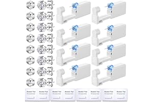 Nunpag 24 Pcs Ear Piercing Kit Disposable Ear Piercing Gun Kit Includes 8 Pcs Self Piercing Gun 8 Pcs Cubic Zirconia Earrings Stud 8 Pcs Alcohol Pads Easy-to-Use at Home Ear Piercer Kit Tool, Silver