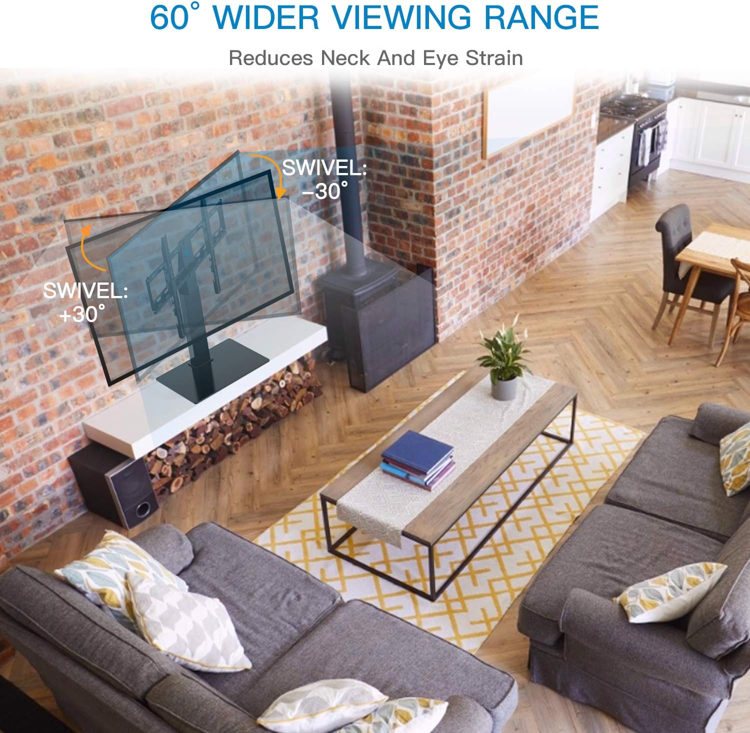 PERLESMITH Universal Swivel TV Stand / Base - Table Top TV Stand for 37-65 inch LCD LED TVs - Height Adjustable TV Mount Stand with Tempered Glass Base, VESA 600x400mm, Holds up to 88lbs: Electronics