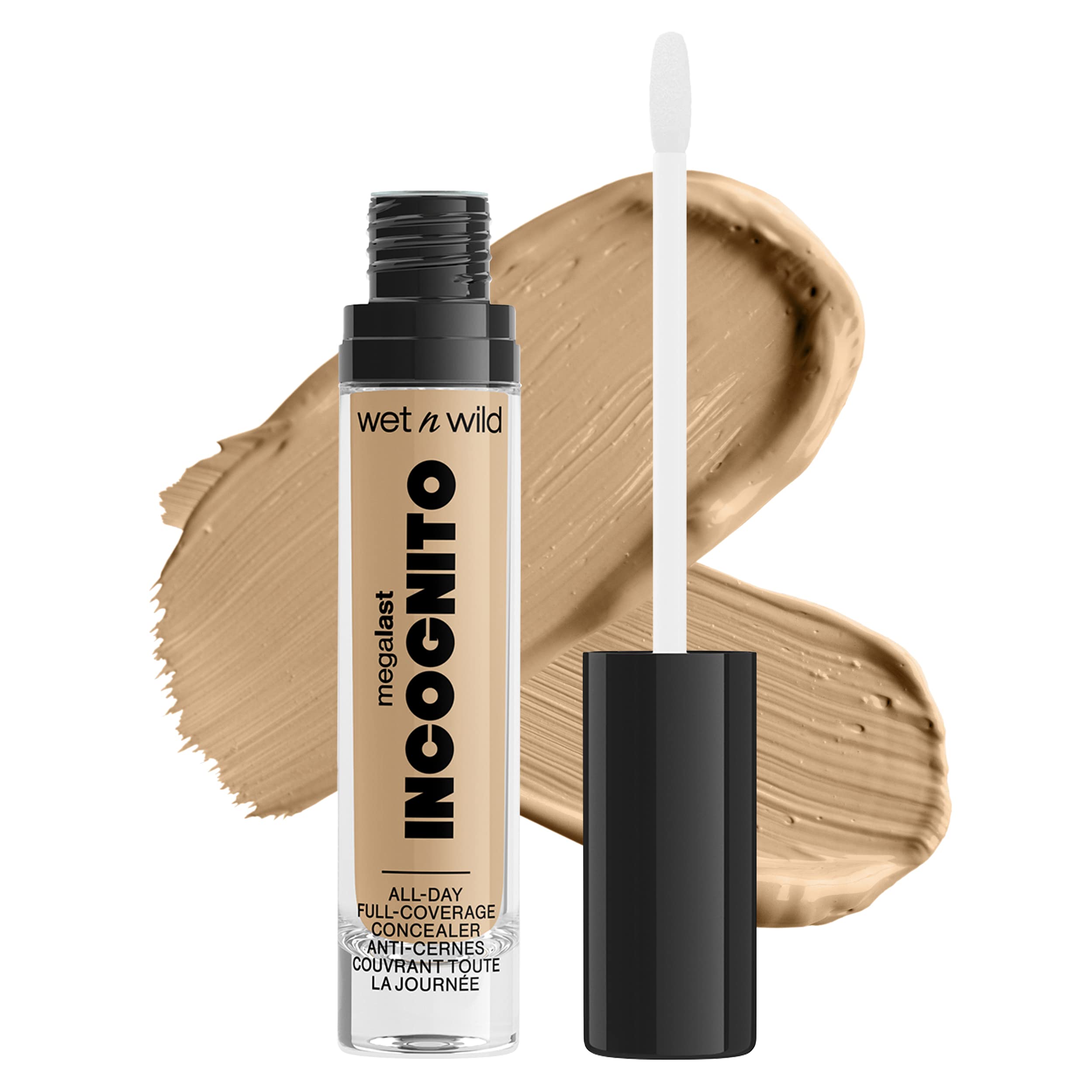 Wet n Wild Megalast Incognito Full-Coverage Concealer, Long-Lasting Matte Liquid Concealer for Dark Circles & Blemishes, Hydrating with Shea Butter, Medium Honey