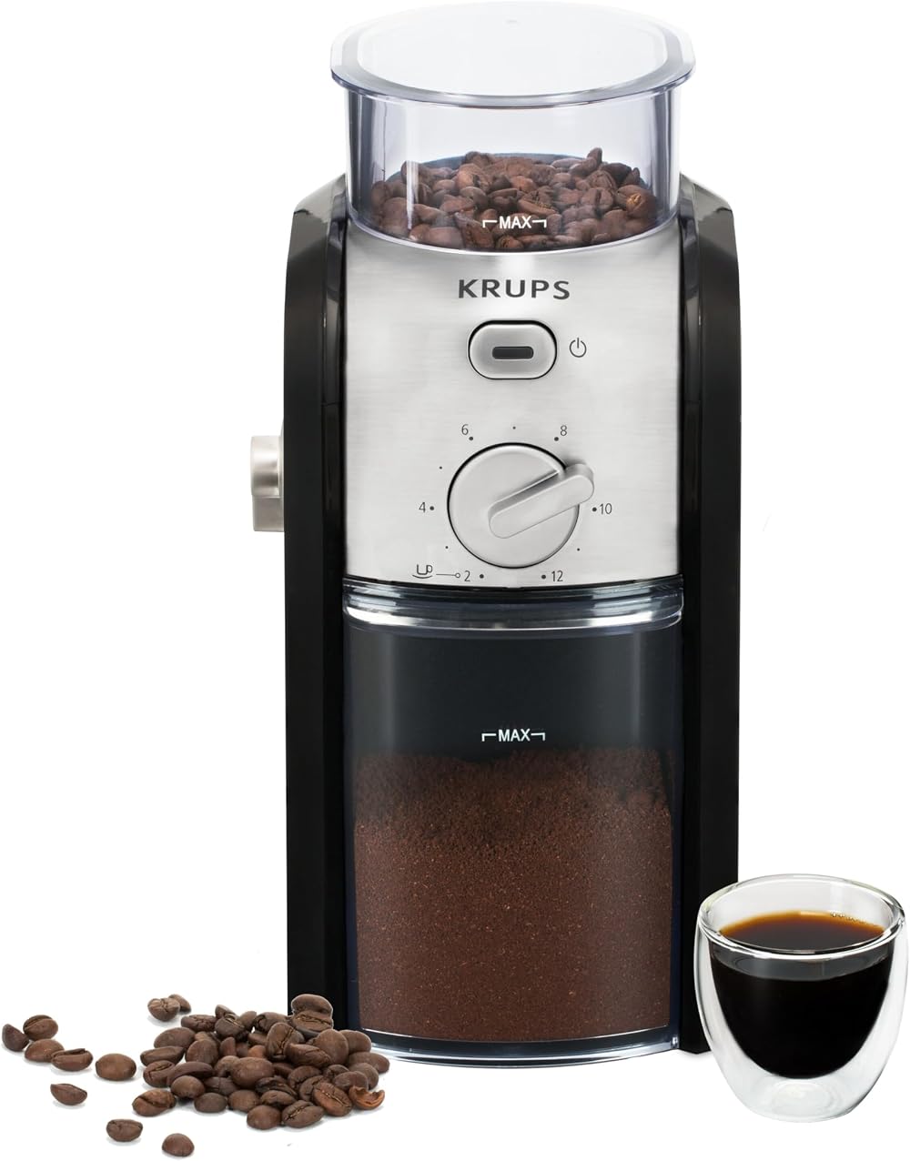 KRUPS Expert Burr Automatic Coffee Grinder GVX231 Black Silver