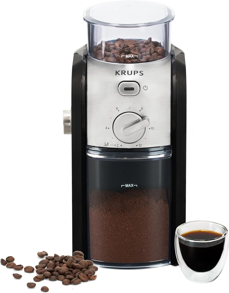 KRUPS Expert Burr Automatic Coffee Grinder GVX231 Black Silver
