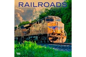 Railroads | 2026 12 x 24 Inch (Hanging) Monthly Square Wall Calendar | Plastic-Free | BrownTrout | Train Transportation