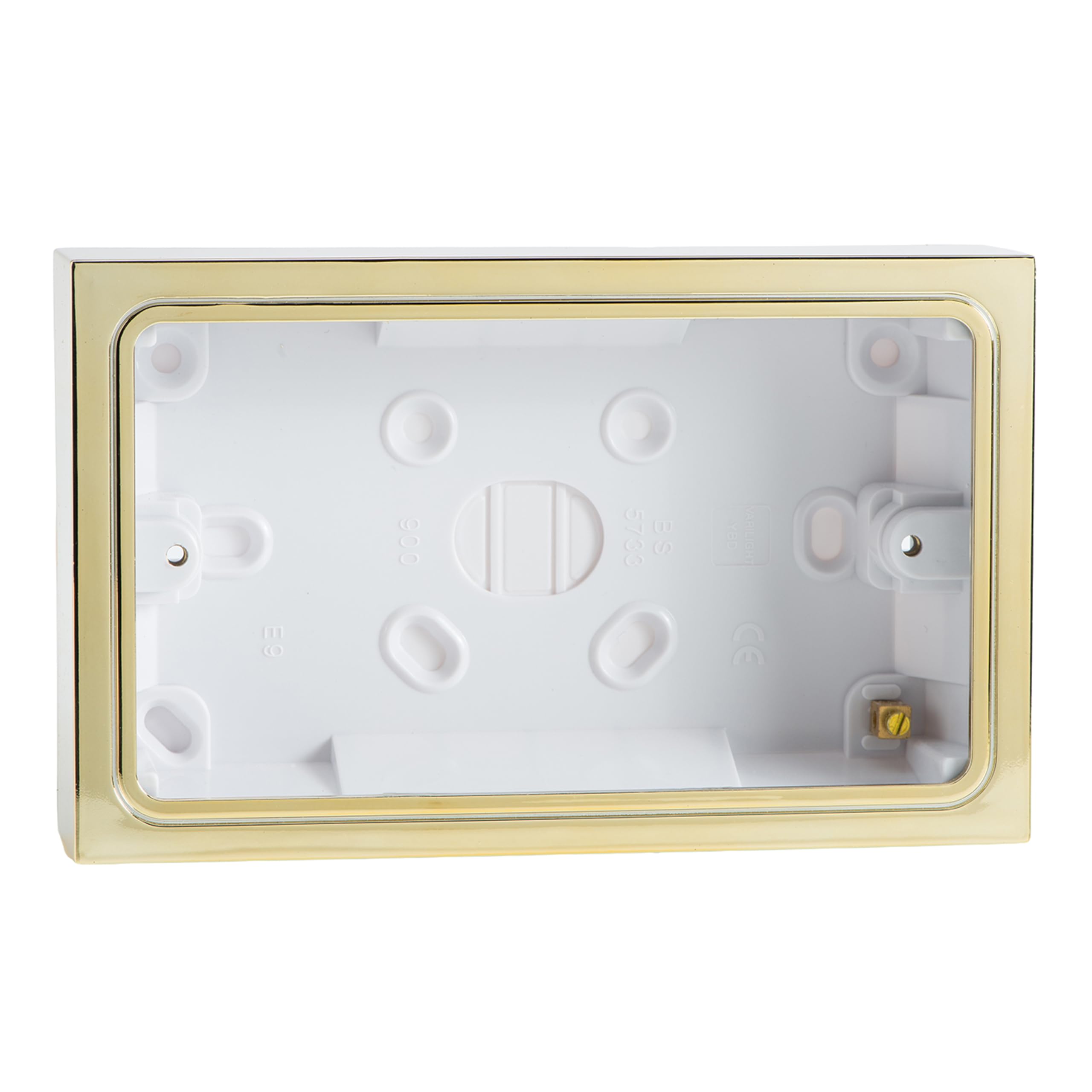 Varilight - 2 Gang Pattress Wall Box (for surface mounting) Brass Effect Finish - YBDB