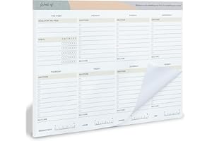 NOOK THEORY Weekly Planner Pad Tear Off - 52 Undated Weekly Planner, 8.5" x11", Weekly Daily To Do List Notepad, Full Year Productivity Planner, Weekly Desk Planner Notepad, Work Planner (Self-care 1)