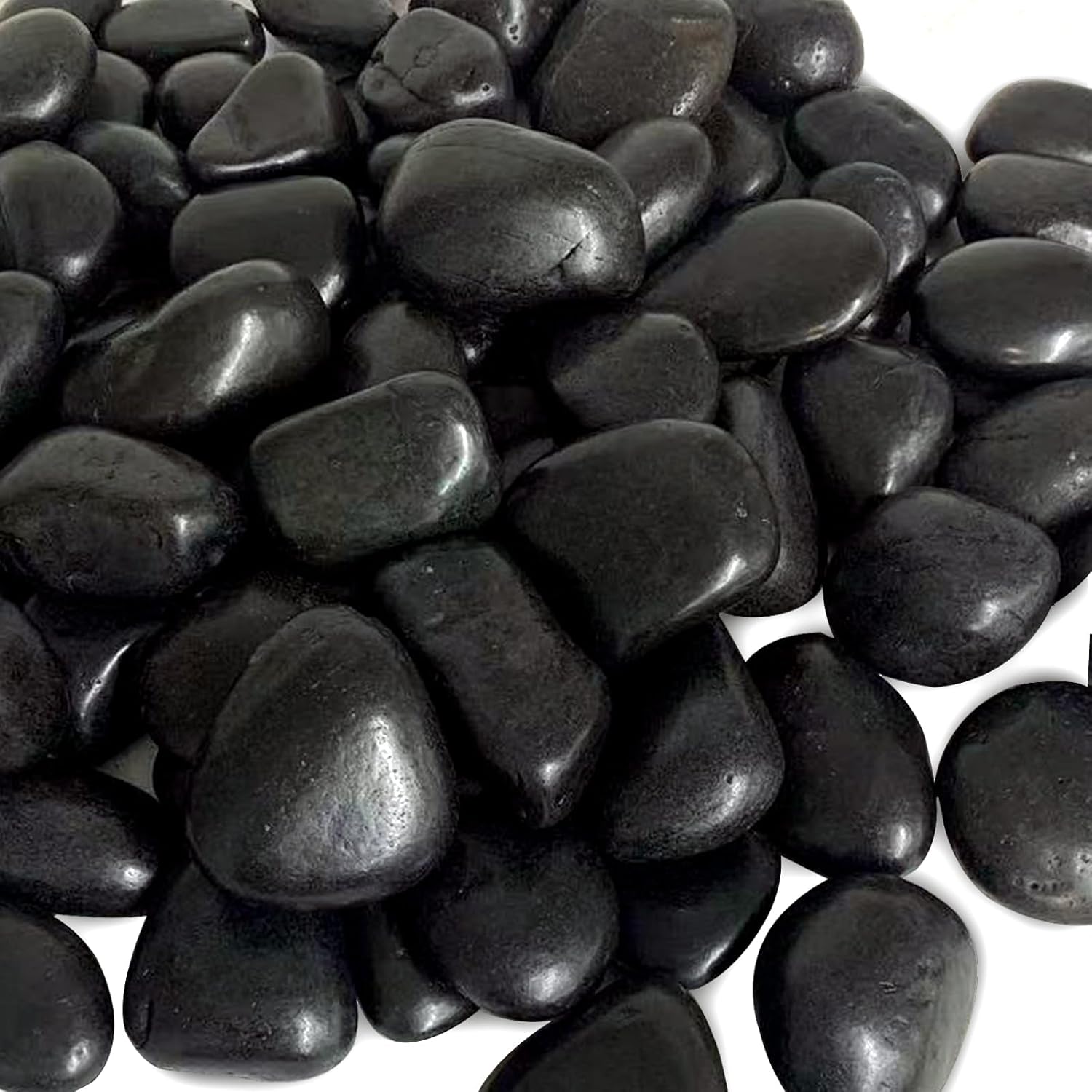 Hardscaping Materials - FANTIAN 20 Pounds Black Natural Decorative River Pebbles – 2-3 Inch Black Ornamental River Pebbles for Garden Landscaping, Home Décor, Outdoor Paving, Fountain Decoration.