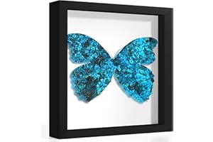 Picrit 10x10 Shadow Box Frame, Display Case Box with High Definition Real Glass and Black Back for Memorabilia, Baby Items, Wedding Memories, Crafts, Tickets and Photos, Black