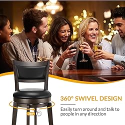 PrimeZone Swivel Bar Stools Set of 4, 26 Inch
