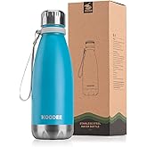 koodee Small Water Bottle 12 oz Stainless Steel Double Wall Vacuum Insulated Water Bottle BPA Free for Kids, Leak Proof (Sky Blue)