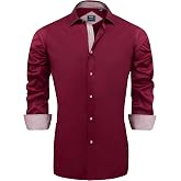 J.VER Men's Casual Long Sleeve Stretch Dress Shirt Wrinkle-Free Regular Fit Button Down Shirts