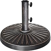 EliteShade USA Umbrella Base Stand Market Patio Outdoor Heavy Duty Umbrella Holder with Concave Radial Pattern,Bronze
