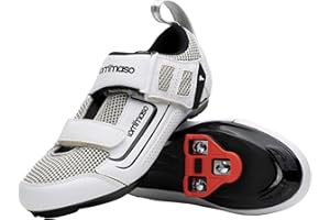 Tommaso Veloce II Cycling Shoes - Ride in Style - Peloton Shoes Triathlon Road Bike Indoor Cycling Men Women Compatible with Look Delta SPD SPD-SL Cleats White Black