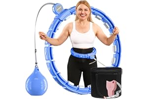 SONKOLORO Weighted Workout Hoop for Adult Weight Loss - 48" Infinity Circles Plus Size, Quiet Fitness Circles with Waist Trainer Belt and Body Tape Measure - Abs Exercise Equipment for Home