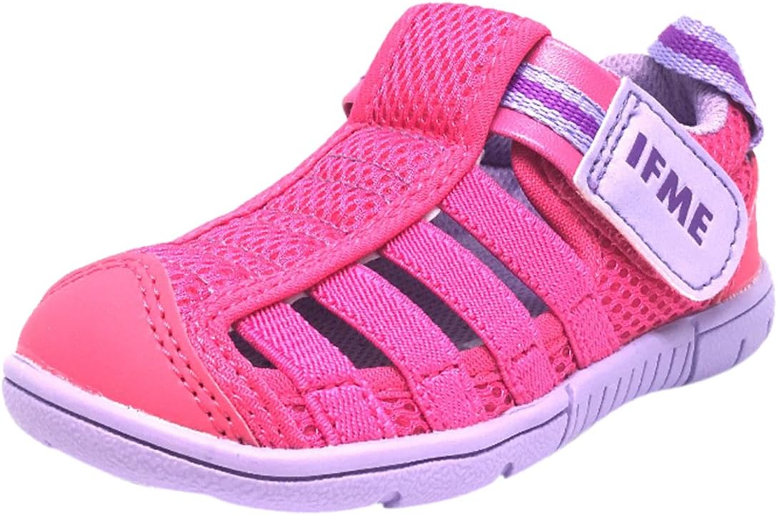 IFME Kid's Playa Venice Fuchsia Lavender Elastic Lace Mesh Hook and Loop Fisherman Style Sandal 5 M US Toddler