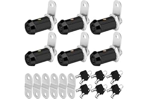 SISSINDA Cam Locks RV Storage Locks Keyed Alike, 1-1/8” Fits on 7/8” Max Door Thickness, RV Compartment Locks for Camper Trailer Cabinet Locks with Keys (Black 1-1/8 Inch 6Pack)