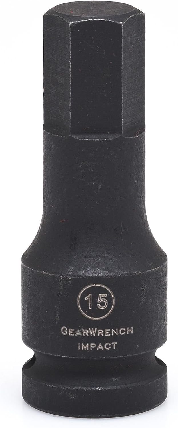 GearWrench 84627 1/2" Drive Hex Bit Impact Metric Socket 10mm,, Black