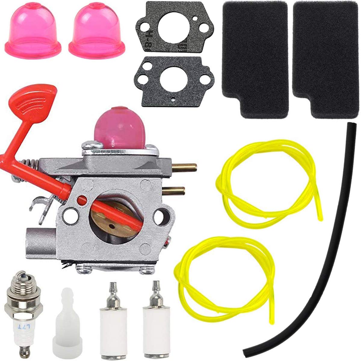 ZAMDOE WT-875 Carburetor for Craftsman 545081855 358794650 for Poulan Pro BVM200C BVM200VS P200C GBV325 P325 200mph McCulloch Weedeater Blower, with Tune Up Kit Fuel Line Filter Air Filter