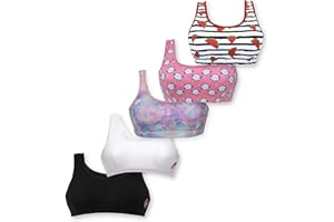 DChica Cotton Girls Training Bras, Comfort Teens Sports Bra Pack for Girls