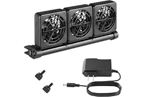 Seven Master Aquarium Chillers, Fish Tank Cooling Fan System 3-Head Wind Power and Angle Adjustable Clip On Chiller, 2 Gears 