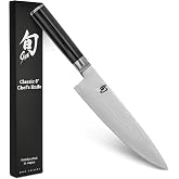 Shun Classic 8" Chef's Knife, Handcrafted Japanese Kitchen Knife for Professional and Home Chefs, VG-MAX Core with Damascus S