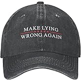 Sefgaen Make Lying Wrong Again Hat for Men Dad Hats Funny Hats