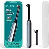 Quip Rev Oscillating Electric Toothbrush, Mirror Mount, Travel, Blue Stone | Pressure Sensor, 3 Intensities, Rotating Brush Head, 30-Day Battery Life, 2-Min Timer, Travel Case, Mirror Mount