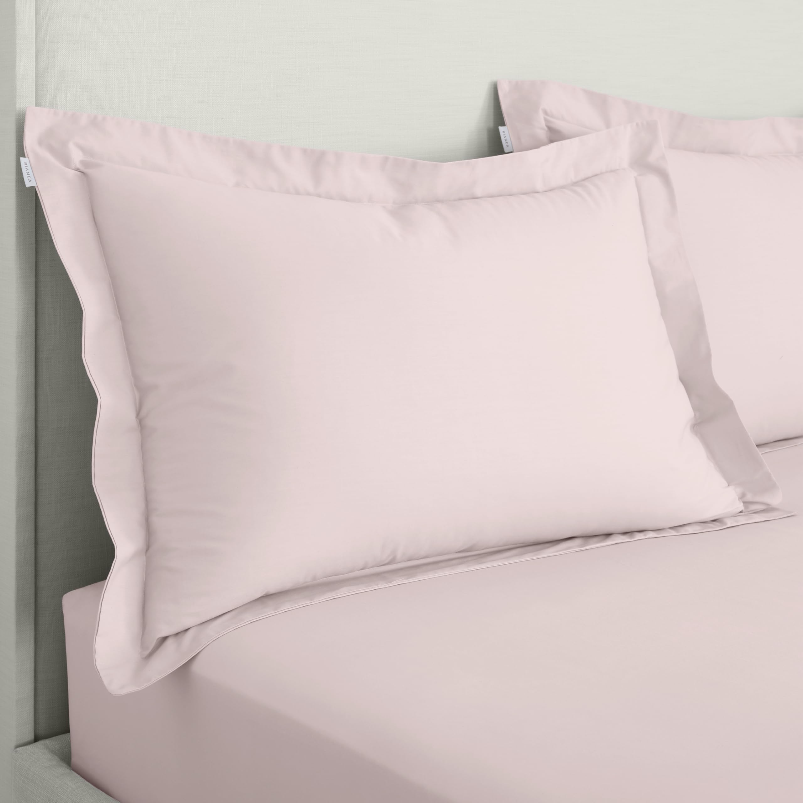 Bianca 200 Thread Count Cotton Percale Oxford Pillowcase Pair Blush — image 1