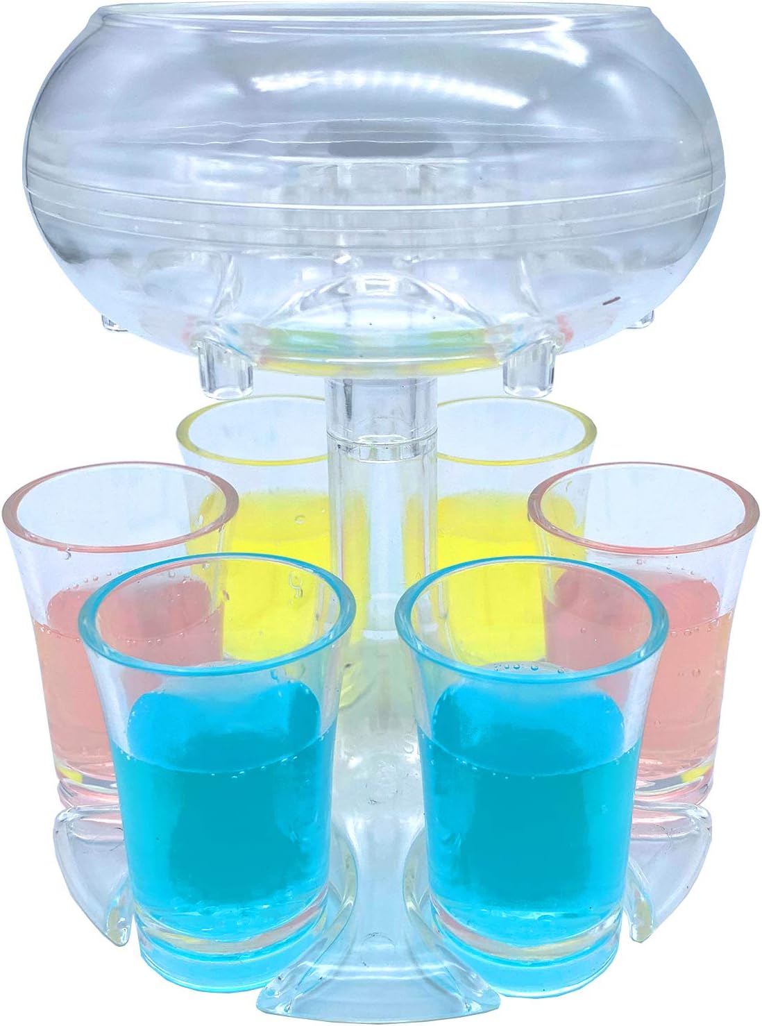6 Shot Glasses Dispenser, Acrylic Glass Liquid Dispenser