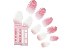 Dashing Diva Gloss Nail Strips Bundle - The Classic Ombre Collection - Smitten at Sundown & Mini Skirt - UV Free, Chip Resistant, Long Lasting Gel Stickers - Contains 2 Sets