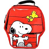 Fast Forward Kids Insulated Lunch Bag with Handle &ndash; Peanuts Snoopy Head Shaped Rectangle Lunch Bag Design &ndash; Reusable Soft Cooler Lunch Box for Boys &amp; Girls, School, Daycare &amp; Travel