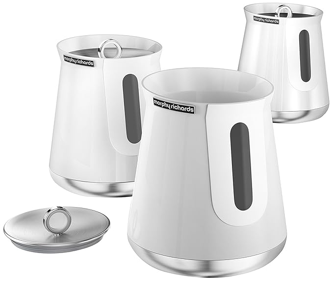 Morphy Richards Storage Canisters White, Set of 3 Amazon.co.uk