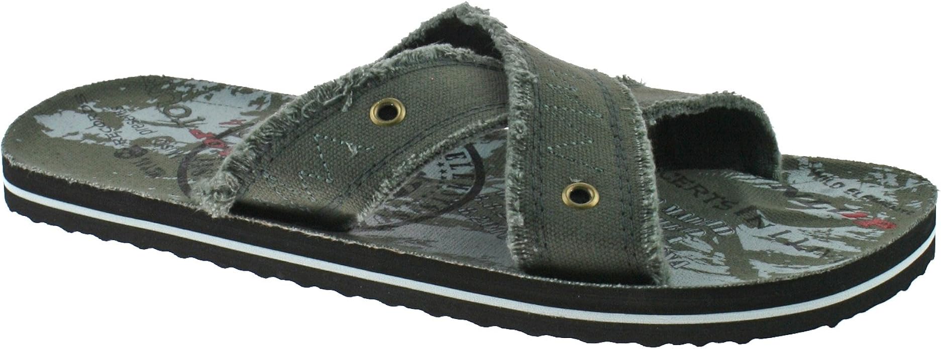 Dunlop Mens Grey Textile FLIP Flops Sandals Size UK 612 (Size 9 EU 43