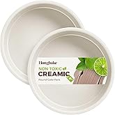 HONGBAKE Nonstick Ceramic 9 Inch Round Cake Pan Set of 2, Heavy-Duty Aluminized Steel round cake pans with Diamond Texture, Non-Toxic Cake Molds, Cake Pans Sets for Baking Cheesecake, Cream