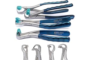 NYGEARZ Dental Extraction Forceps Molar Atraumatic Tooth Extraction Kit Dental Tools Standard Series Dentistry Handpiece Set of 4 Pieces with Free Bumpers (Premium Series)